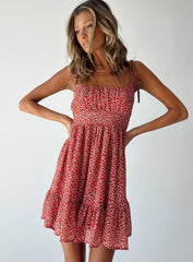 The Bonnie Mini Dress Maroon