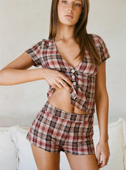 Odera Short Red Check