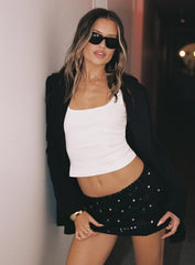 Zelaia Shimmer Mini Skirt Black