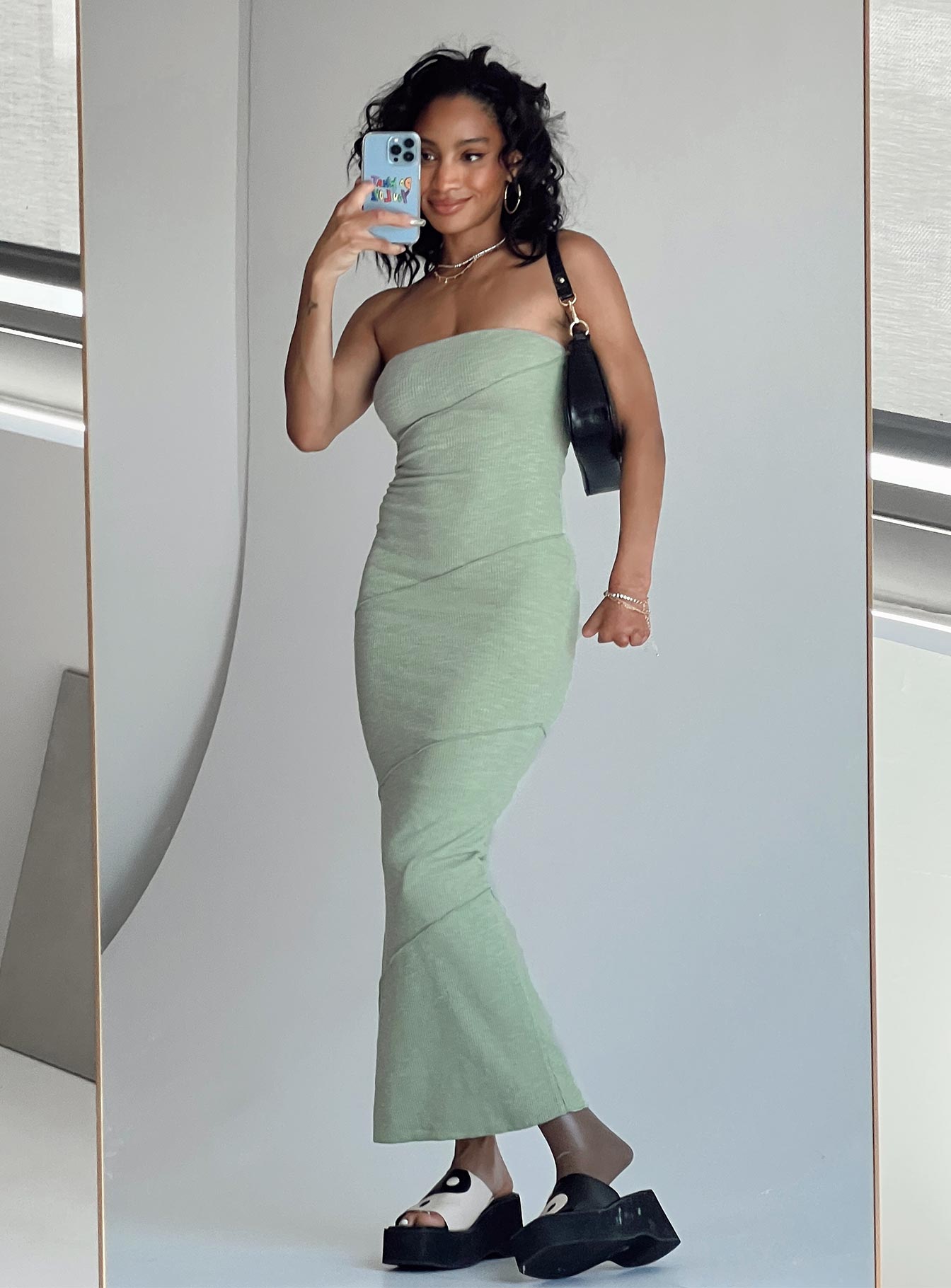 Oscar Midi Dress Sage Green