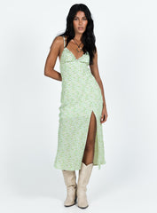 Corbio Midi Dress Green Floral