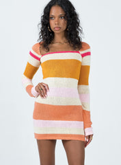 Ania Mini Dress Orange / Pink Multi