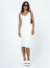 Oxford Midi Dress White