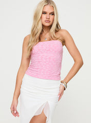 Off To Amalfi Strapless Top Pink