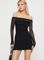 Arsema Off The Shoulder Mini Dress Black