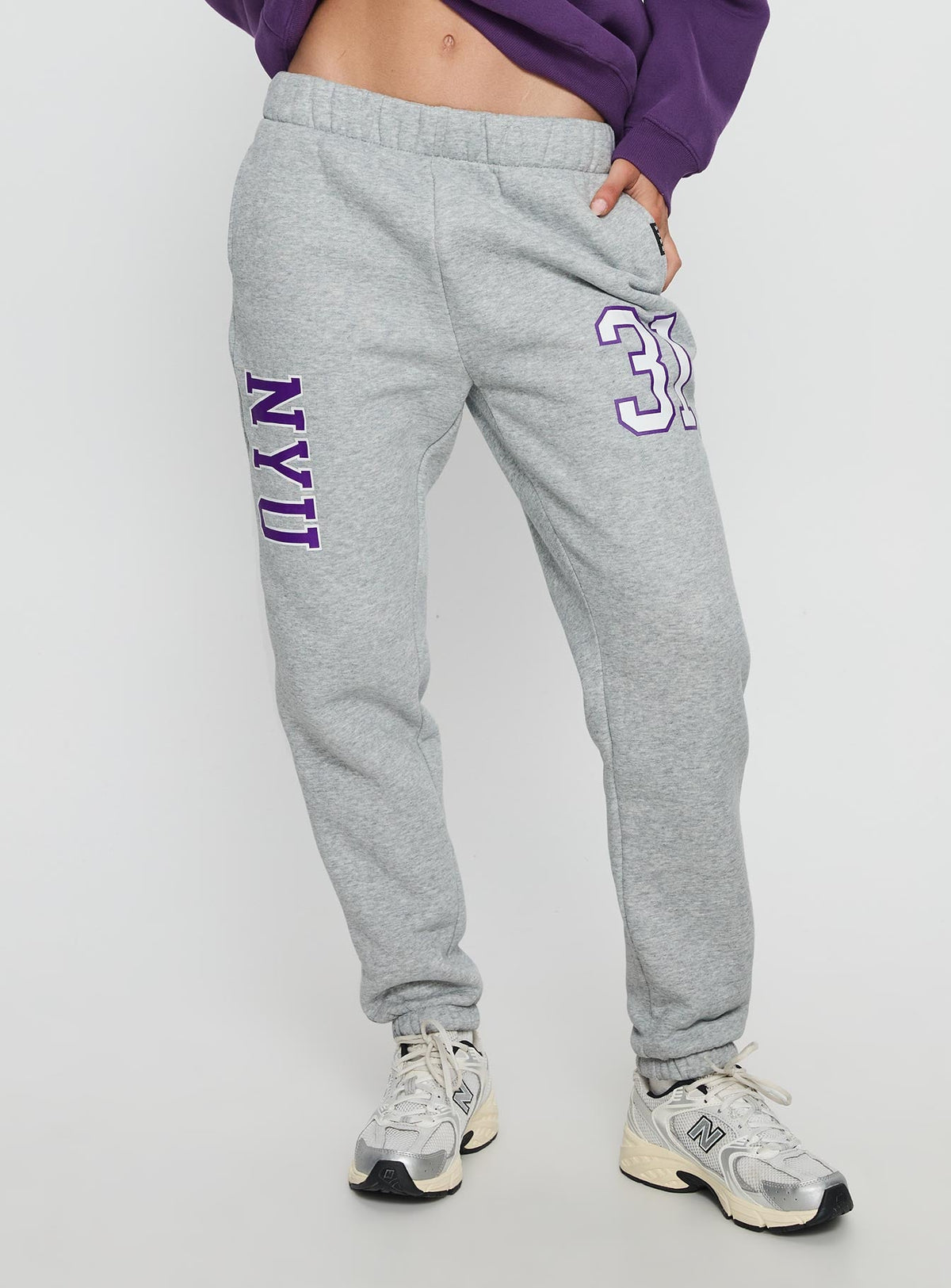 NYU Basic Sweatpants Heather Grey