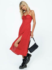Love Birds Midi Dress Red