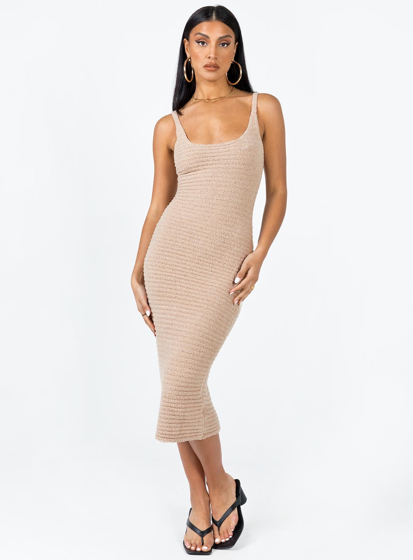Louis Midi Dress Beige