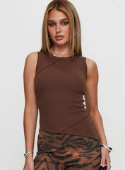 Morganah Aysmmetrical Top Brown