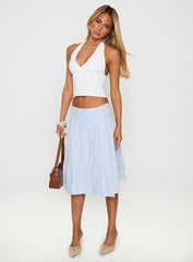 Cascades Low Rise Midi Skirt Blue / White Stripe