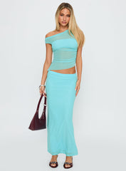 Aristocrat One Shoulder Mesh Set Blue