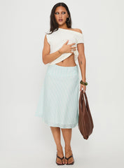 Alunara Midi Skirt Aqua Stripe