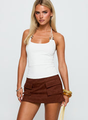 Ex Factor Faux Suede Skort Brown