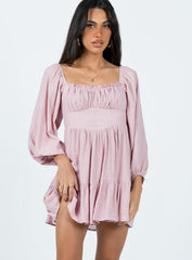 Ethan Long Sleeve Mini Dress Pink
