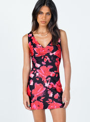 Harlow Mini Dress Red Floral