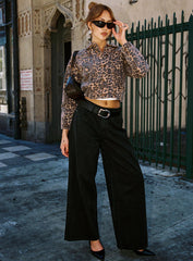 Naylor Mid Rise Wide Leg Jeans Washed Black Tall