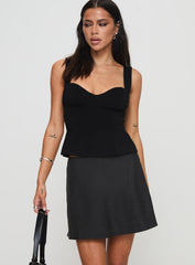 Dapple Bias Mini Skirt Black