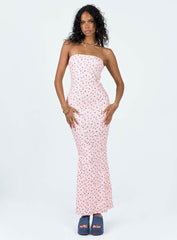 Oscar Midi Dress Pink Floral