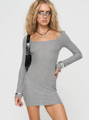 Tomas Long Sleeve Mini Dress Grey