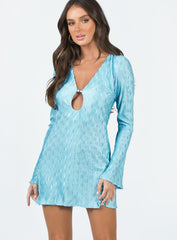 Breah Long Sleeve Mini Dress Blue