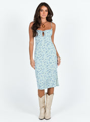 Noda Midi Dress Blue Floral