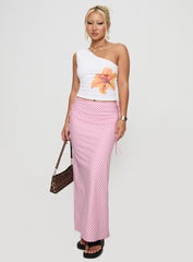 Fluttering Maxi Skirt Pink Stripe