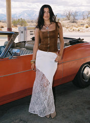 Castelli Lace Maxi Skirt White