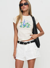 Colonel Cargo Mini Short White Petite