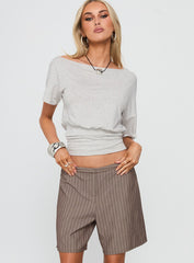Sarun Short Pinstripe Brown