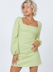 Hastings Long Sleeve Mini Dress Green