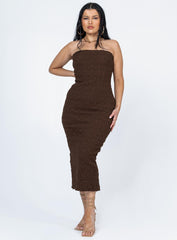 Kei Midi Dress Brown