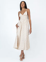 Roza Midi Dress Beige
