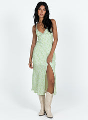 Corbio Midi Dress Green Floral