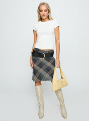 Shoreline Midi Skirt Blue Check