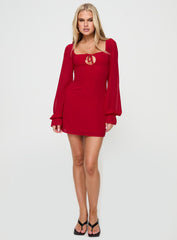 Bayford Long Sleeve Mini Dress Red