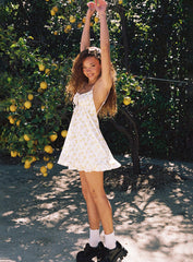Empress Of Love Mini Dress Yellow Floral