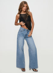 Colemane Mid Rise Flared Jeans Angel Blue