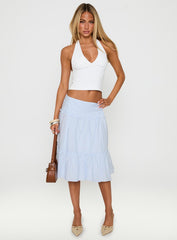 Cascades Low Rise Midi Skirt Blue / White Stripe