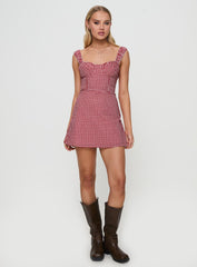 Faubert Mini Dress Red Gingham