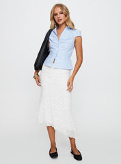 Mathylda Asymmetrical Lace Maxi Skirt White