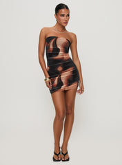 Kalena Mini Dress Brown Multi