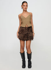 Luned Mini Skirt Leopard