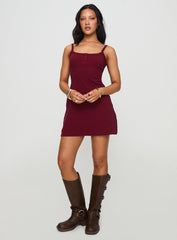Baseline Rib Mini Dress Red