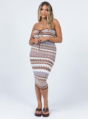Ariella Midi Dress Brown