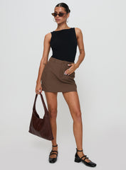 Sabyna Tailored Mini Skirt Brown