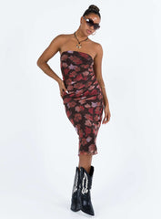 Laren Midi Dress Red / Black