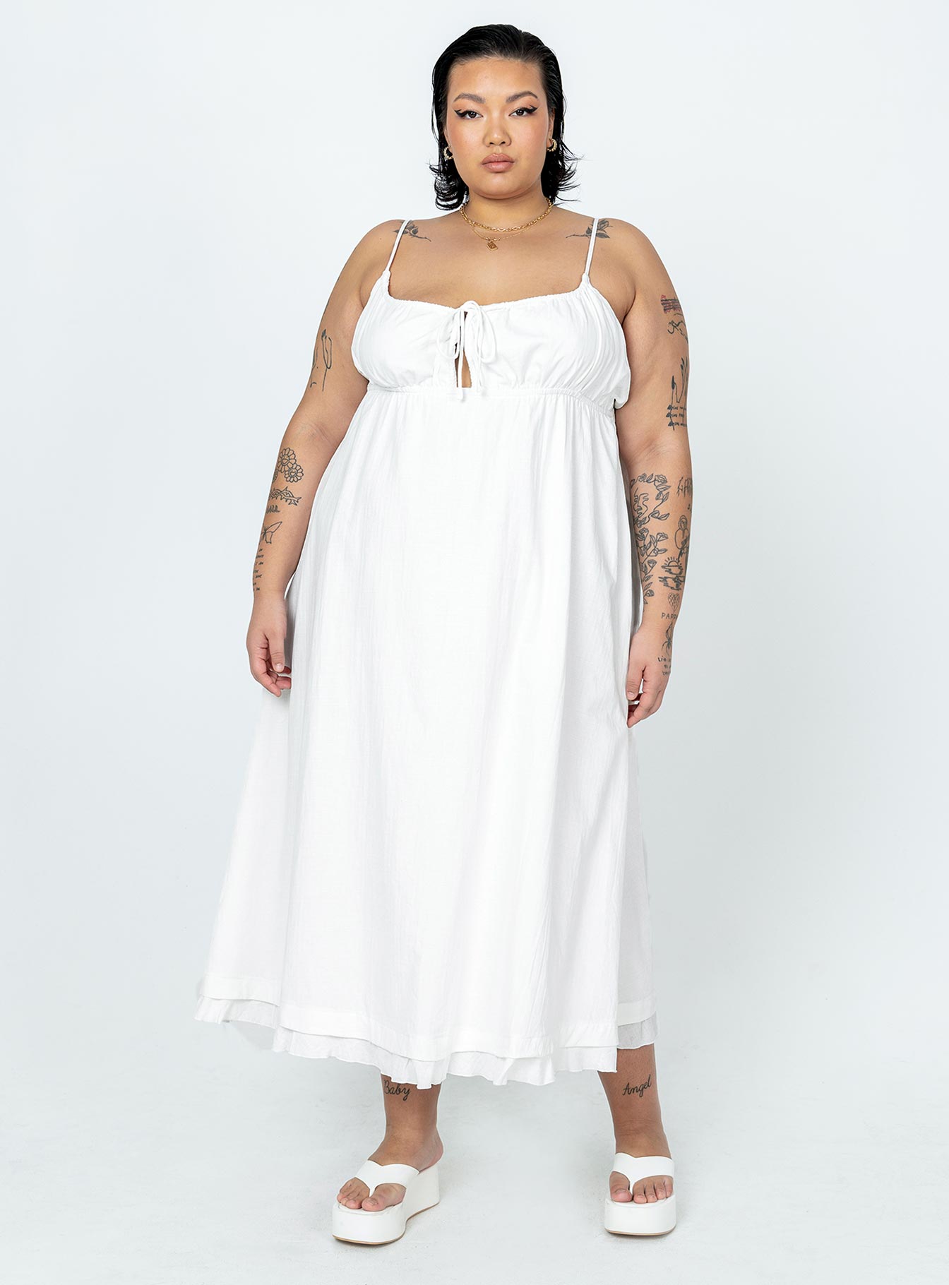 Empress Of Love Maxi Dress White Curve