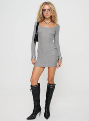 Tomas Long Sleeve Mini Dress Grey