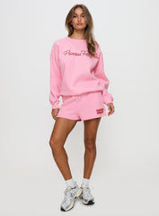 Princess Polly Sweat Short Bubble Text Pink / Red