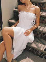 Emiliano Strapless Maxi Dress White